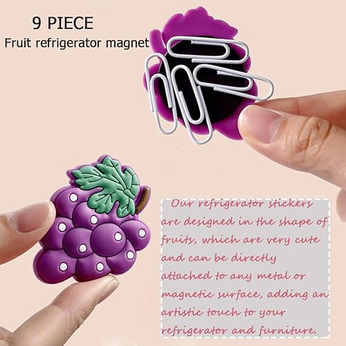 Miniatura 7 de 9 imanes de silicona para nevera de frutas, lindos imanes de frutas para refrigerador, imán para refrigerador de frutas, alimentos, frutas, imanes