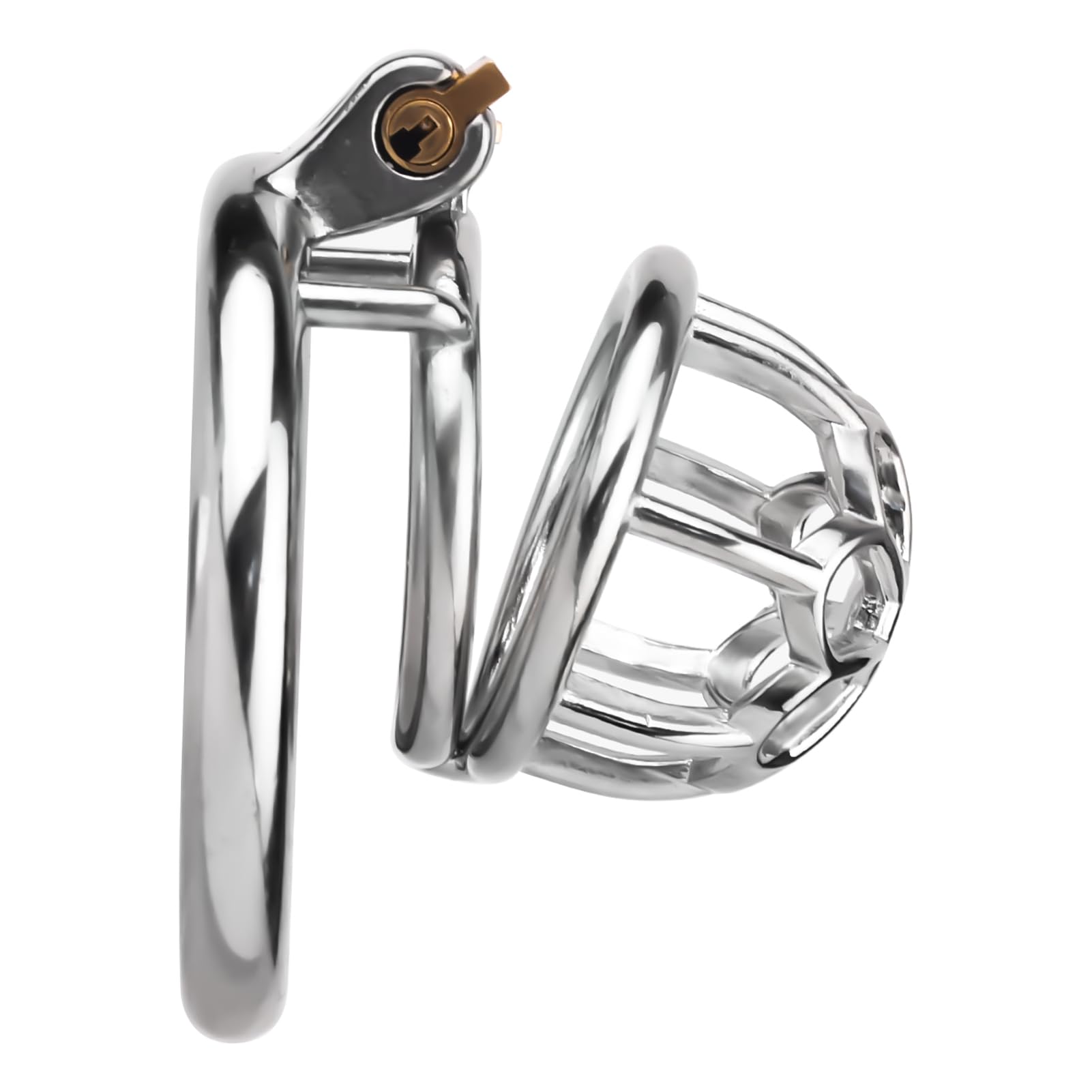 Chastity Cage hommes sex toys avec prune creuse et invisible cylindre de fermeture design acier inoxydable respirant cage à pénis/cage de chasteté SM fétiche bondage set (silver-01,55mm)