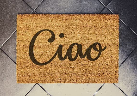 Ensound Ciao Shoes Doormat,Funny Doormat,Non Slip Rubber Flannel Mat Water Absorbent Washable Bathroom Rugs Carpet for Tub Shower Bedroom Floors Indoor Entrance Porch Decorations 30x18 Inch