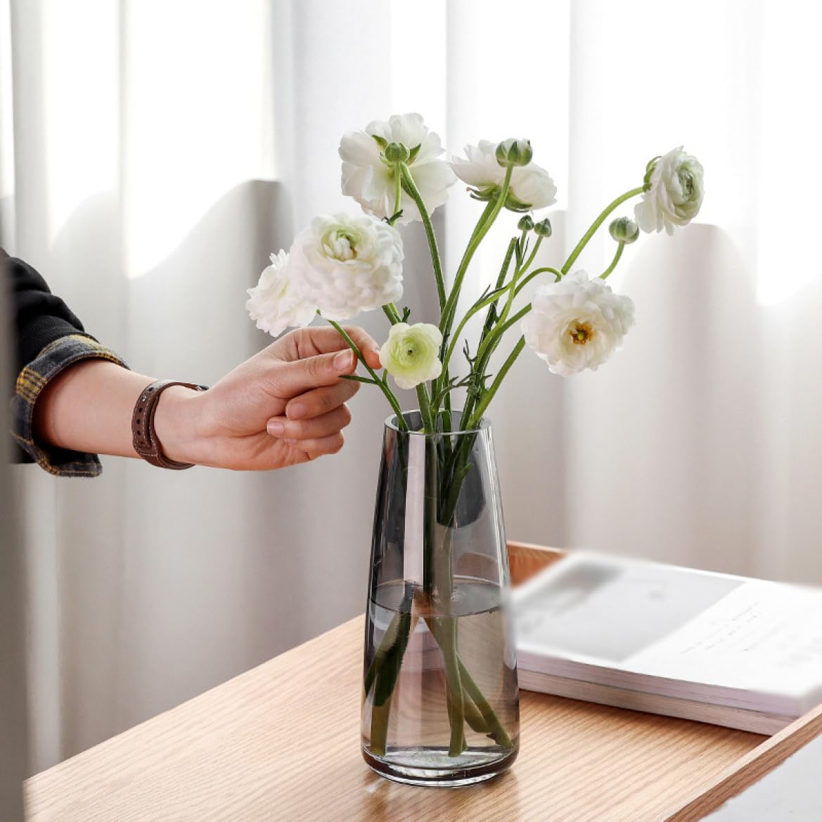 Amazon.co.jp: YJFFQ フラワーベース 北欧 枝物 花瓶 おしゃれ ガラス