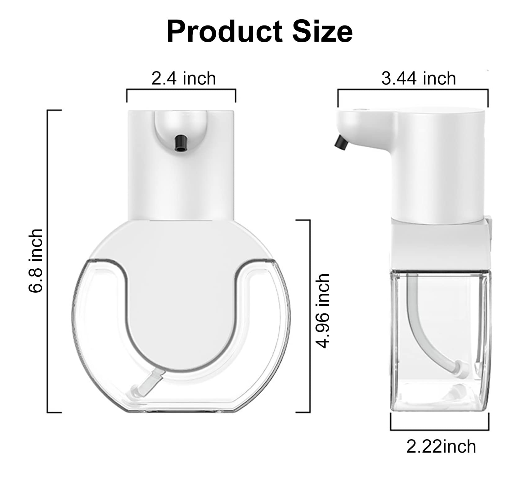 Cuteefun Automatischer Flüssigseifenspender, USB, wiederaufladbar, 4 Kontrollstufen, Seifenspender, 400 ml, automatischer Seifenspender für Badezimmer, Küche