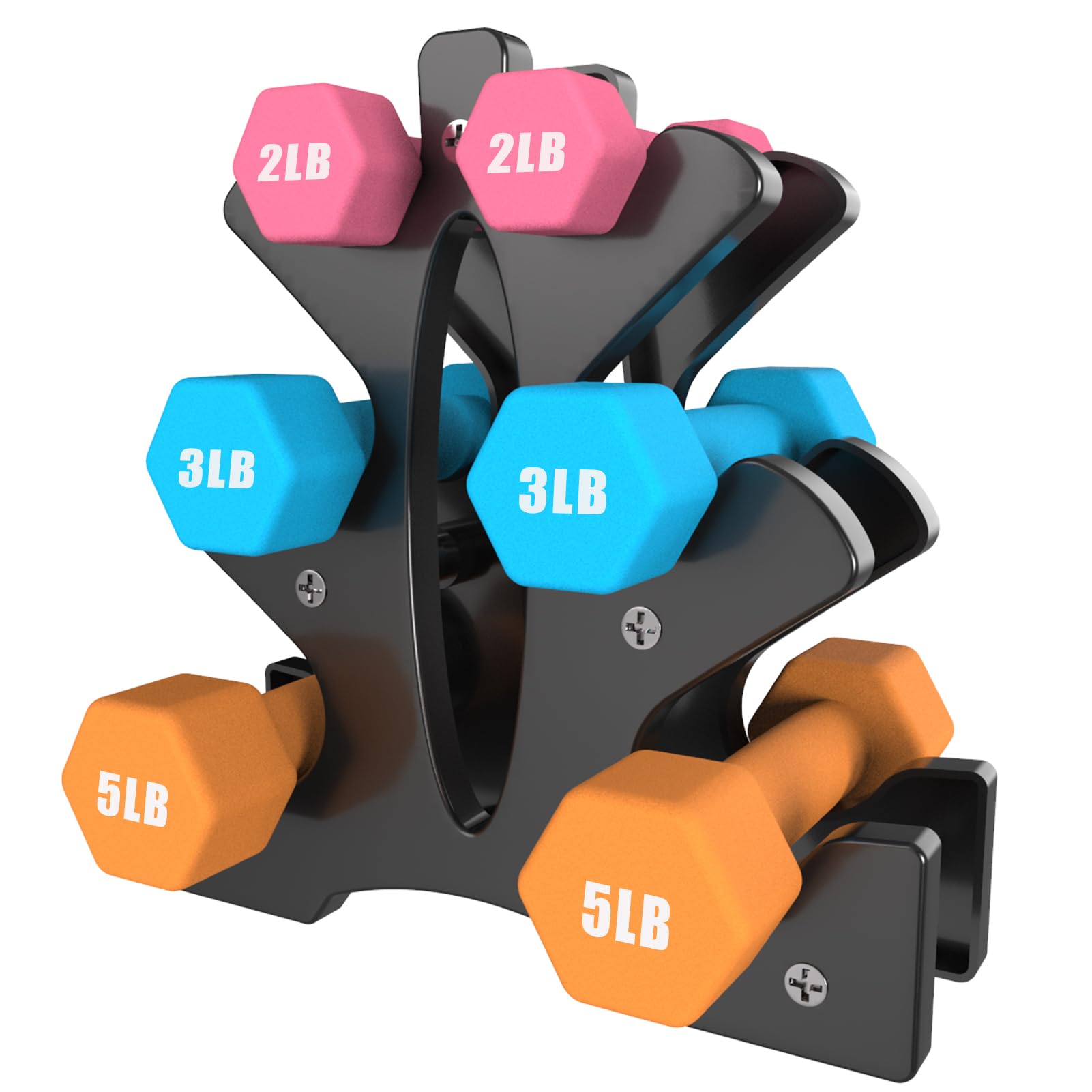 Portzon Weights Dumbbells Set with Various Color and Weights and Compatible, 20 LB, Anti-Slip, Anti-roll, Hex Shape