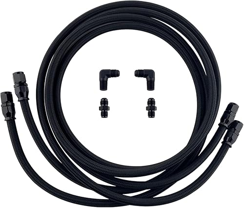 SPELAB 6AN - Líneas de manguera flexible de PTFE para refrigerador, 7 pies, nailon y acero inoxidable trenzados, reemplazo 4L60/700R4/TH350/TH400