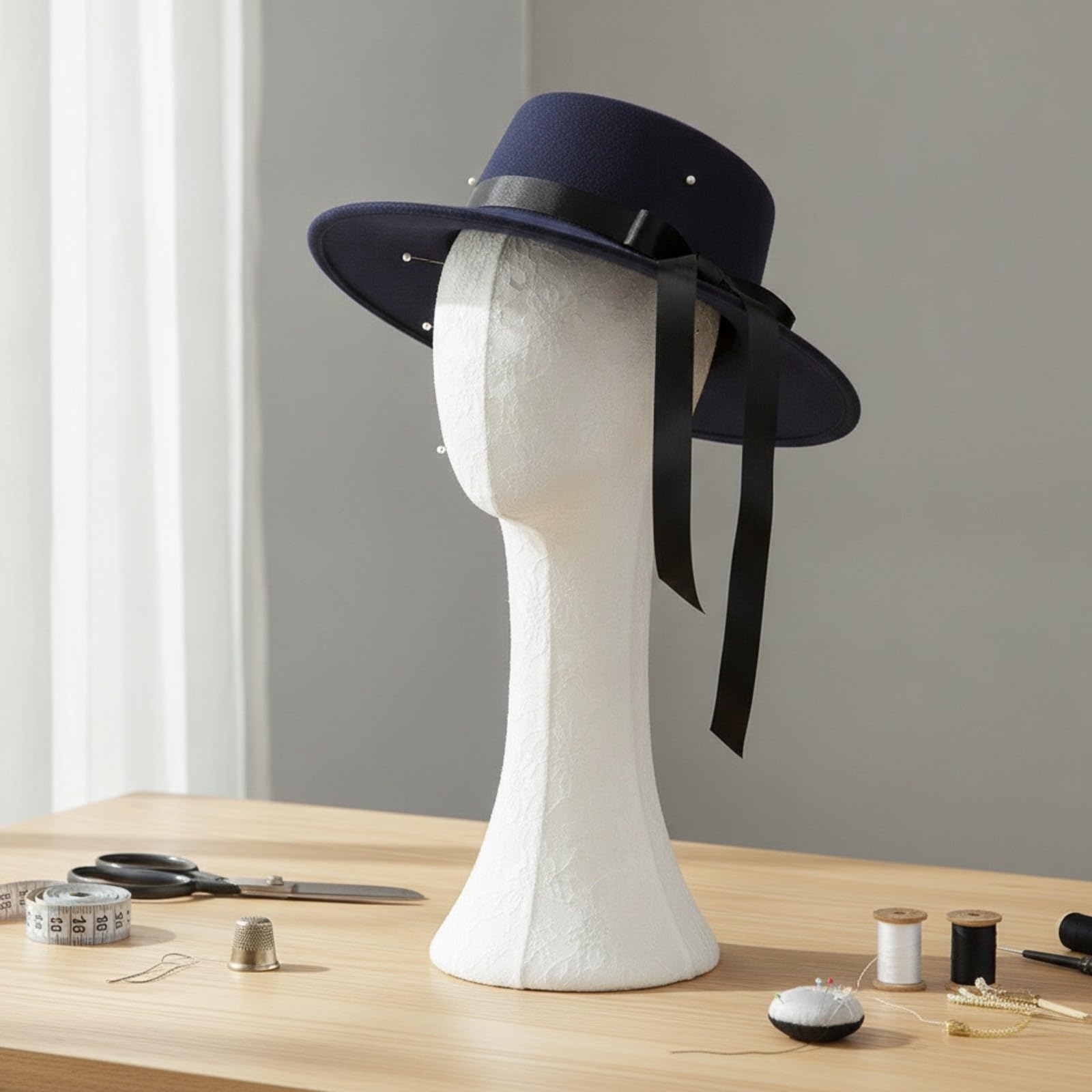 Milageto Hutständer Ausstellungsständer Kopf Kopfbüste Kopfform Präsentationsständer für Hutgeschäft Hutladen Hutdisplay Hutausstellung Hutablage Schaufensterdekoration, 40CM, Spitze