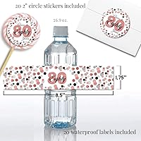 Vista 5 de Amanda Creation Deluxe Cheers to 80 Years Rose Gold Confetti Polka Dot 80 Birthday Party Bundle incluye 20 invitaciones y tarjetas de agradecimiento
