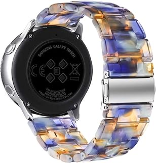 Omter Resin Band Compatible with Samsung Galaxy Watch 4 Classic (42mm/46mm), Galaxy 4 (40mm/44mm), Galaxy Watch 3 41mm/Active 2(44mm/40mm)/Active1 40mm, Women Men Fashion Bracelet Strap(Blue)