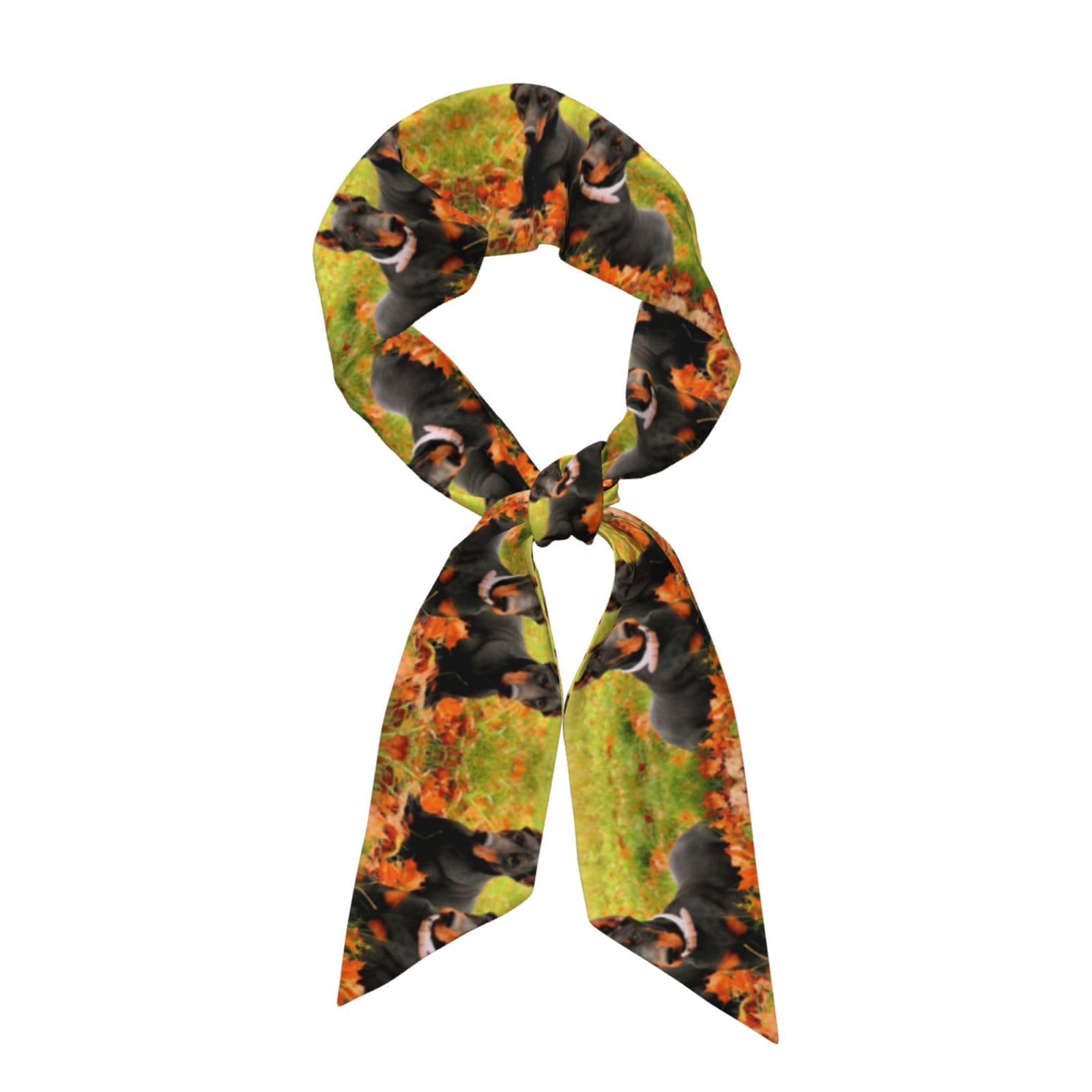 Beautiful Autumn Doberman, Neck Scarves, Neckerchief Headband, Women's Fashion Scarf