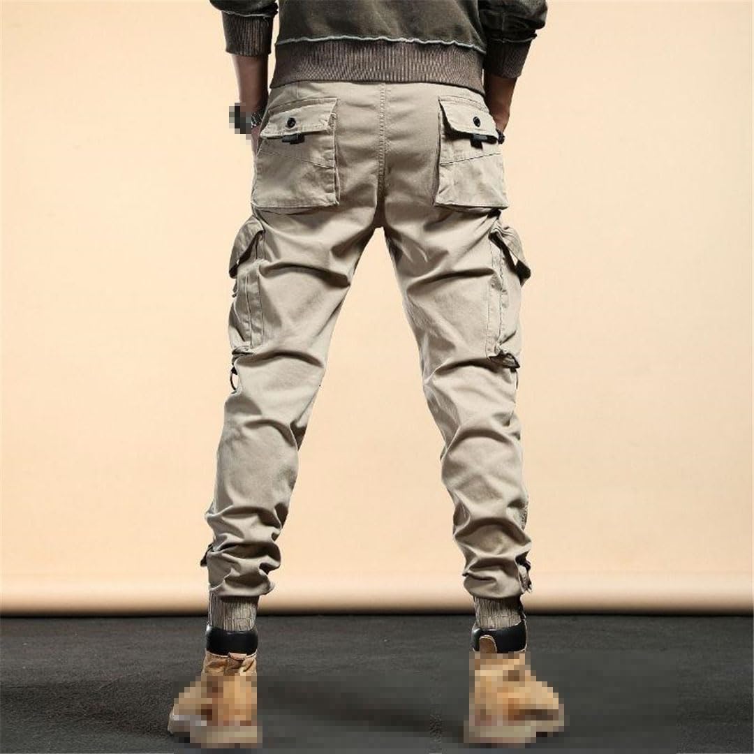 Vogrtcc Pantaloni da Uomo Pantaloni Cargo Pantaloni con Tasche con Cerniera Slim