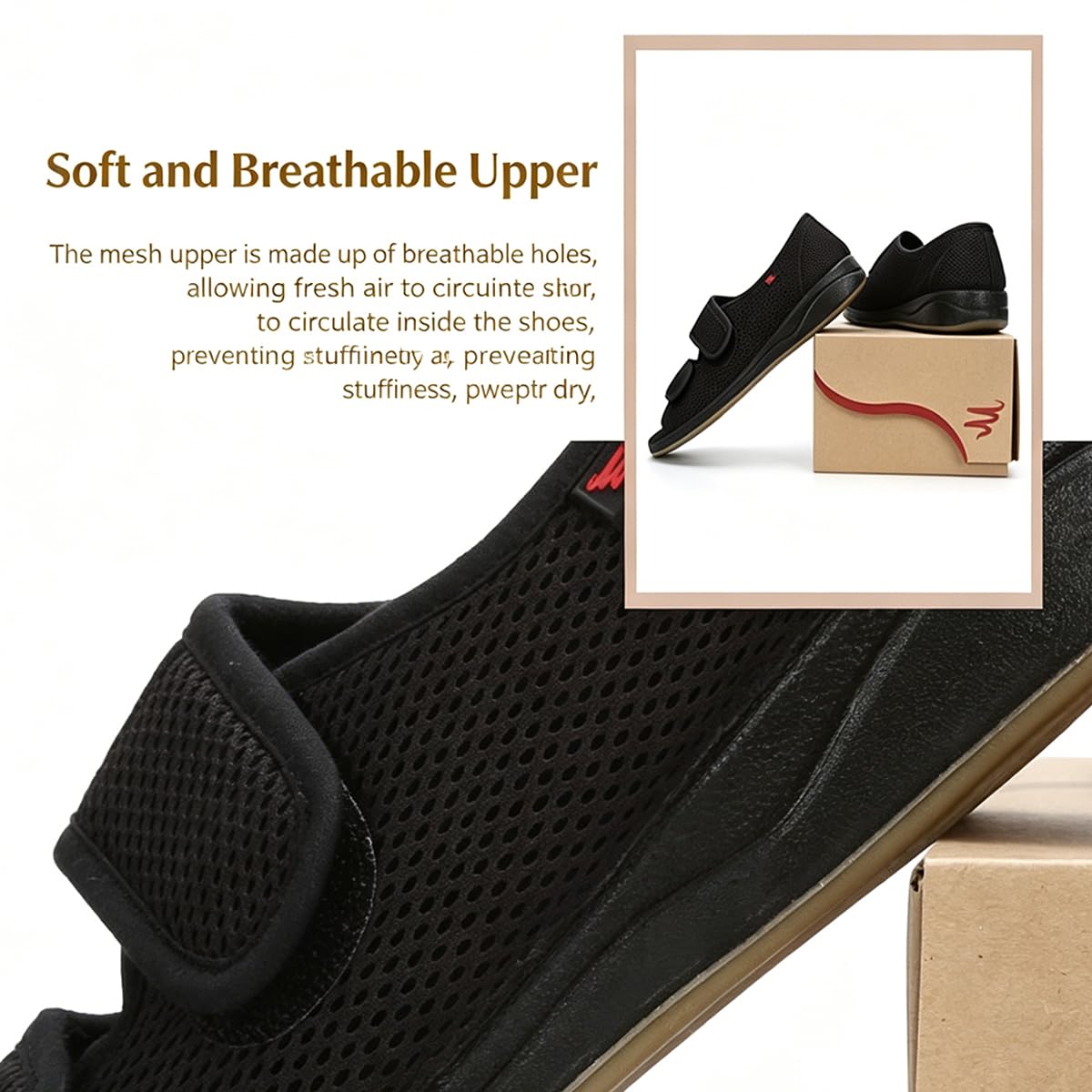 Larghe Scarpe Diabetiche Donna Comode Antiscivolo Leggere Estive Sandali per Riabilitazione Traspirante Ciabatte da Passeggio per Interni Esterni
