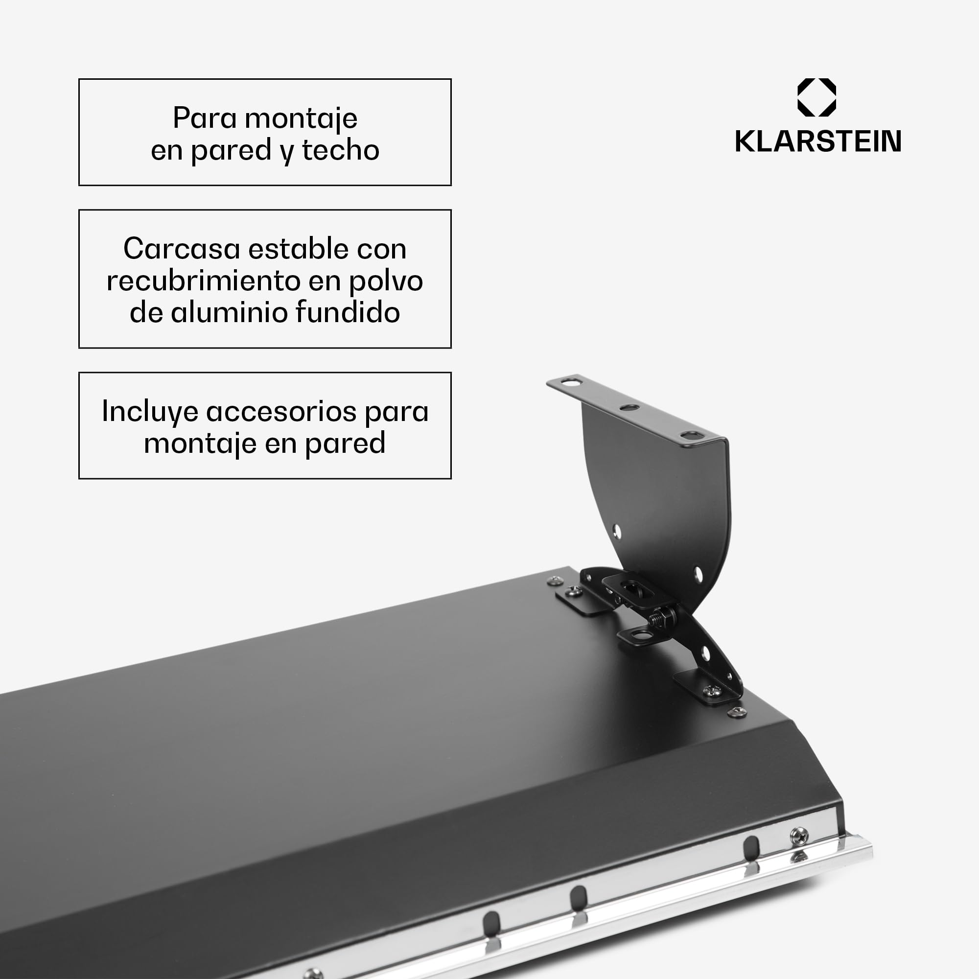 Blumfeldt CosmicBeam Ultra - Radiador Infrarrojo, Estufa 2200W, Display LED, De 5 a 45 °C, Temporizador 9 HS, Mando a Distancia, Material de Montaje en la Pared, Modo Eco, Negro