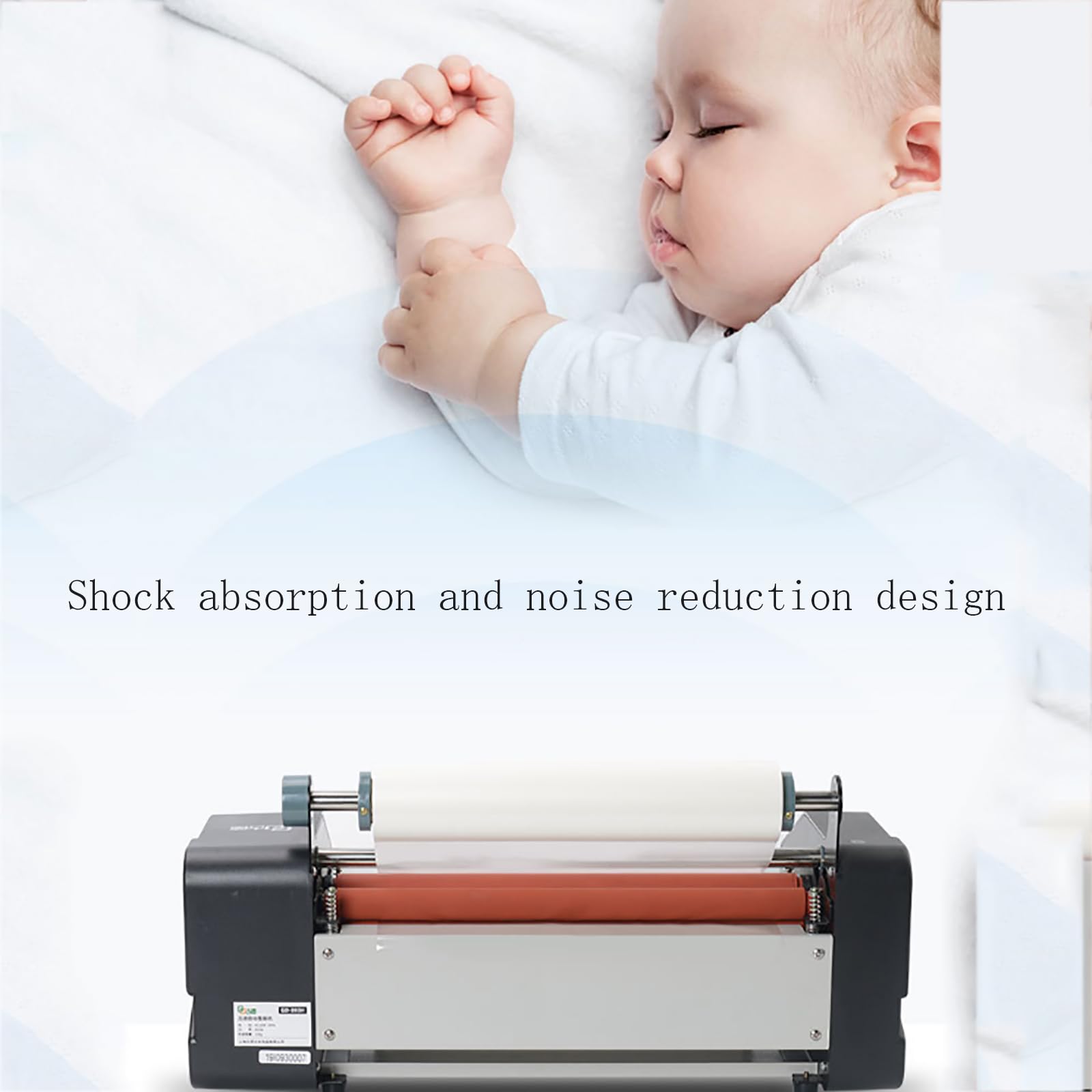 Macchina Plastificatrice Completamente Automatica, Plastificatrice a Caldo E a Freddo Pubblicitaria da 800 W, Larghezza 37 Cm, Spessore: 0-4 Mm, velocità: 55 Cm/min, Temperatura: 88-170 °C