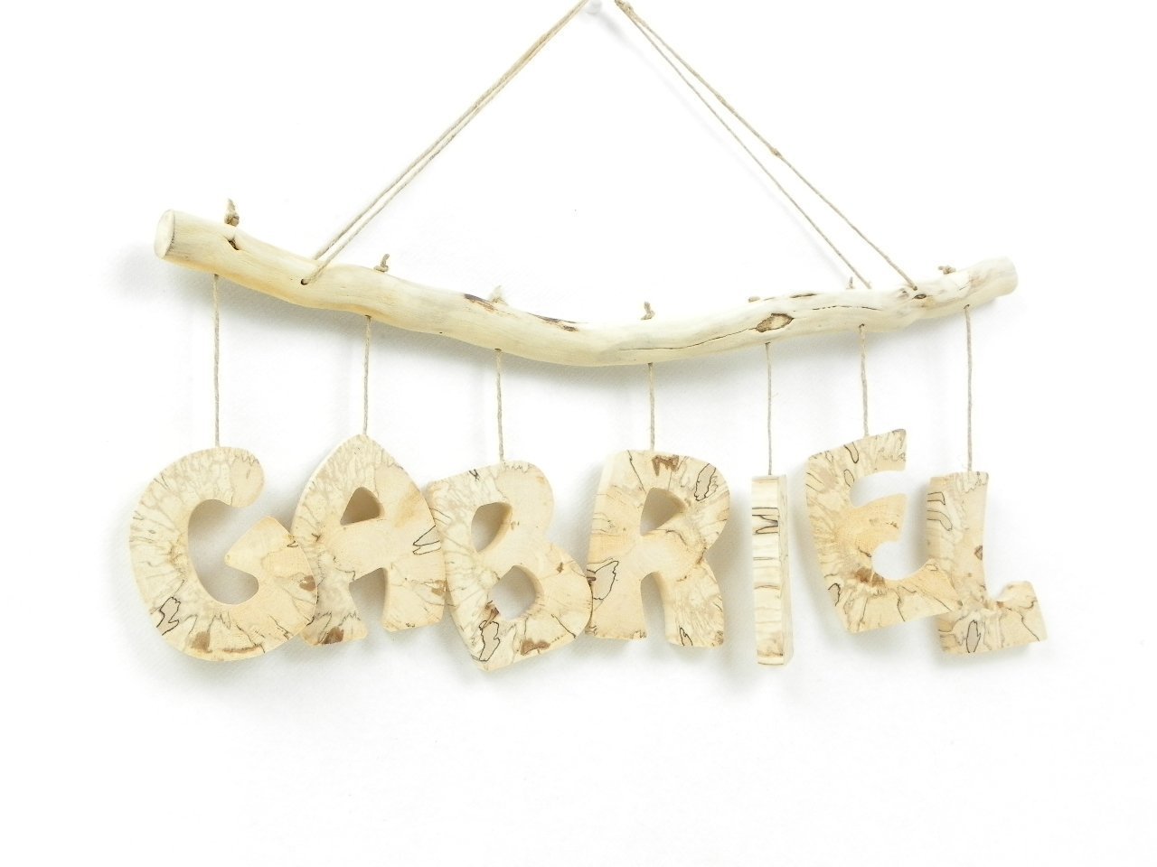 Prénom personnalisé en bois massif naturel, cadeau de naissance personnalisé, prénom pour porte de chambre, lettres en bois, fait main