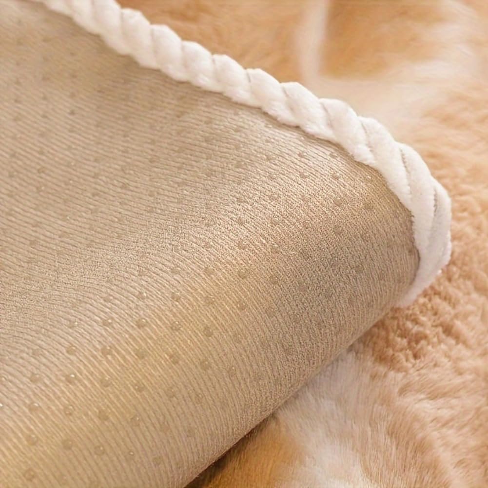 Imitation Rabbit Plush Sofa Cover, Pet's Dog Friendly Couch Cover, Thick Fuzzy Non Slip Sofa Slipcover, Furniture Protector, for Bedroom Living Room Decor (Gray,2 Seater 35.4 * 62.9in)