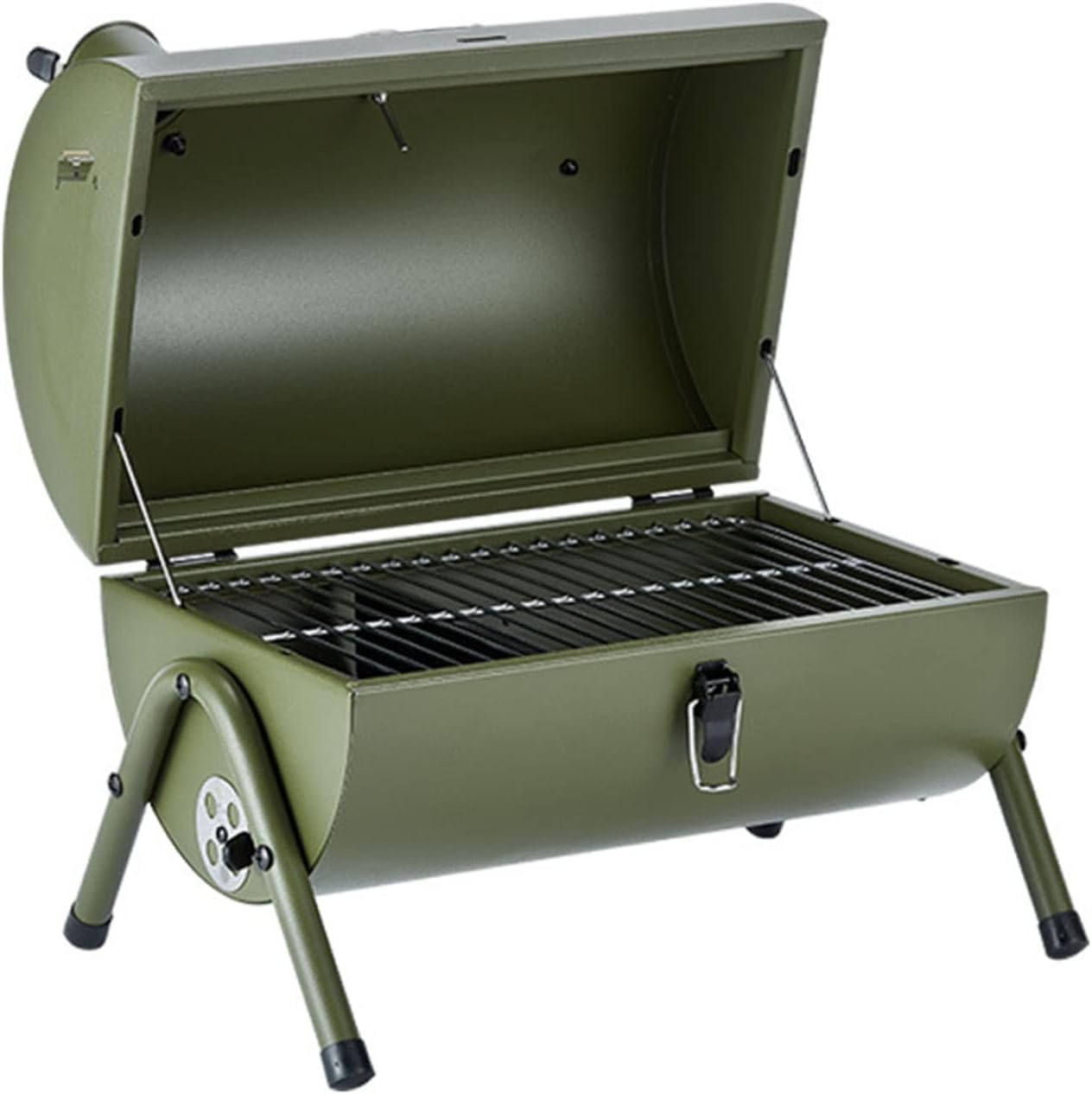 Charcoal Grill Portable Bbq Grill, Cylindrical Multifunction Barbecue Camping Grill for Outdoor Cooking, Camping and Picnic Suitable for 3-5 People