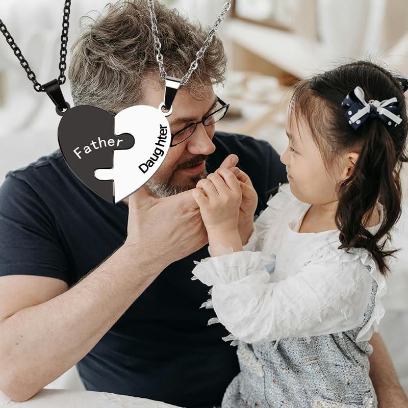 Matching Heart Necklace for Mom and Daughter Son Father Birthday Christmas Gifts for Daughter Dad Mom Gifts from Daughter Son2