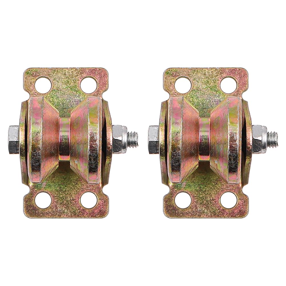 2er-Pack Edelstahl-Riemenscheibenblock, V-Nut-Hochleistungs-Starrrolle, Stummlager-Gleitrollen-Schienenrad für Rolltore, Eisentore, Schienentore, Industriemaschinen