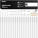 EVEO Cable Hider Wall 306” - Cable Raceway Cord Hider - Wire Covers for Cords on Wall, Cord Cover, Wall Cable Hider, Cable Concealer, Wire Hiders for TV on Wall Management-20X (L16 W0.95 H0.5) - White