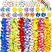 42Ct Tropical Hawaiian Luau Leis Necklaces Bulk- Tiki Flowers/Summer Pool Party Supplies Decorations Favors Ornaments