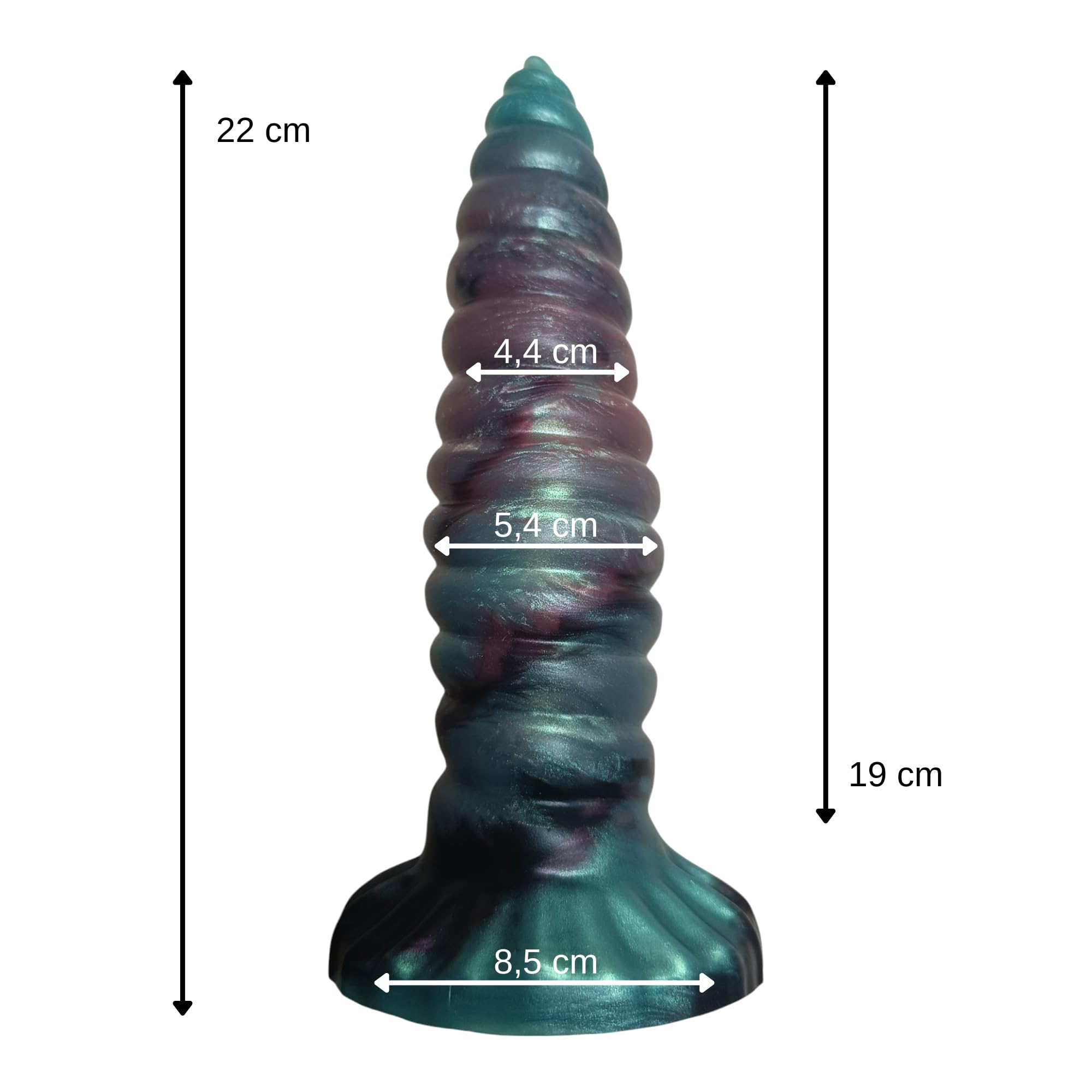 Stormhill the Unicorn, 22 cm, dildo fantasy a forma di unicorno, silicone platinico, morbido, dildo in silicone, sex toy, fatto a mano, prodotto in Germania, unisex, per adulti (Nero-rosso-verde)