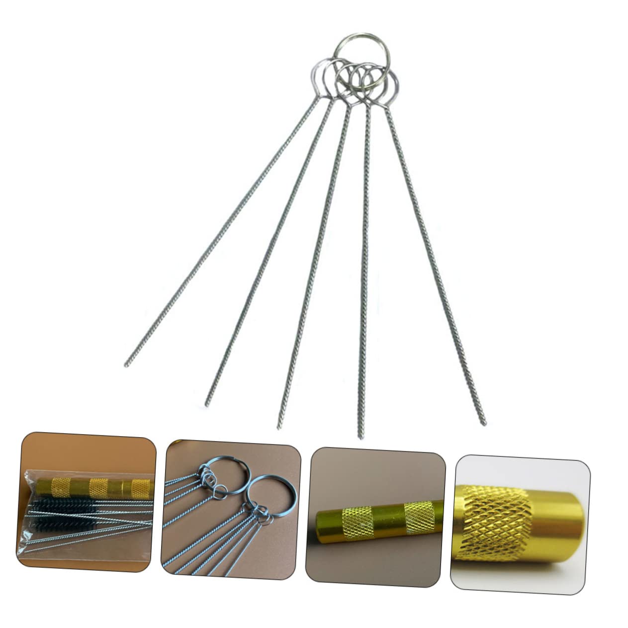 TEHAUX 3 Set Kit Pulizia Aerografo Lavaggio Dispositivo di Rimozione Riparazione Pulizia per Uso Domestico Spray Macchia Ugello Kit per La Pulizia Dell'aerografo Rame
