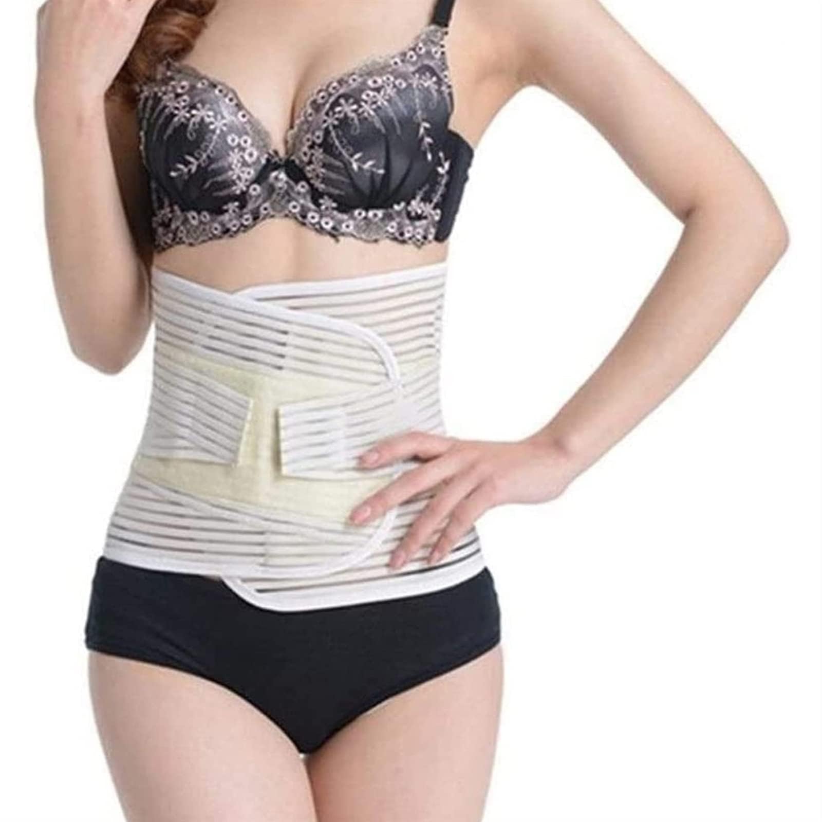 Soporte de espalda para hombre y mujer Cinturón de descompresión lumbar Bariátrico Abdominal Estómago Carpeta Obesidad Cinturón Post Cirugía Barriga Cintura Compresión Envoltura (Negro XL)