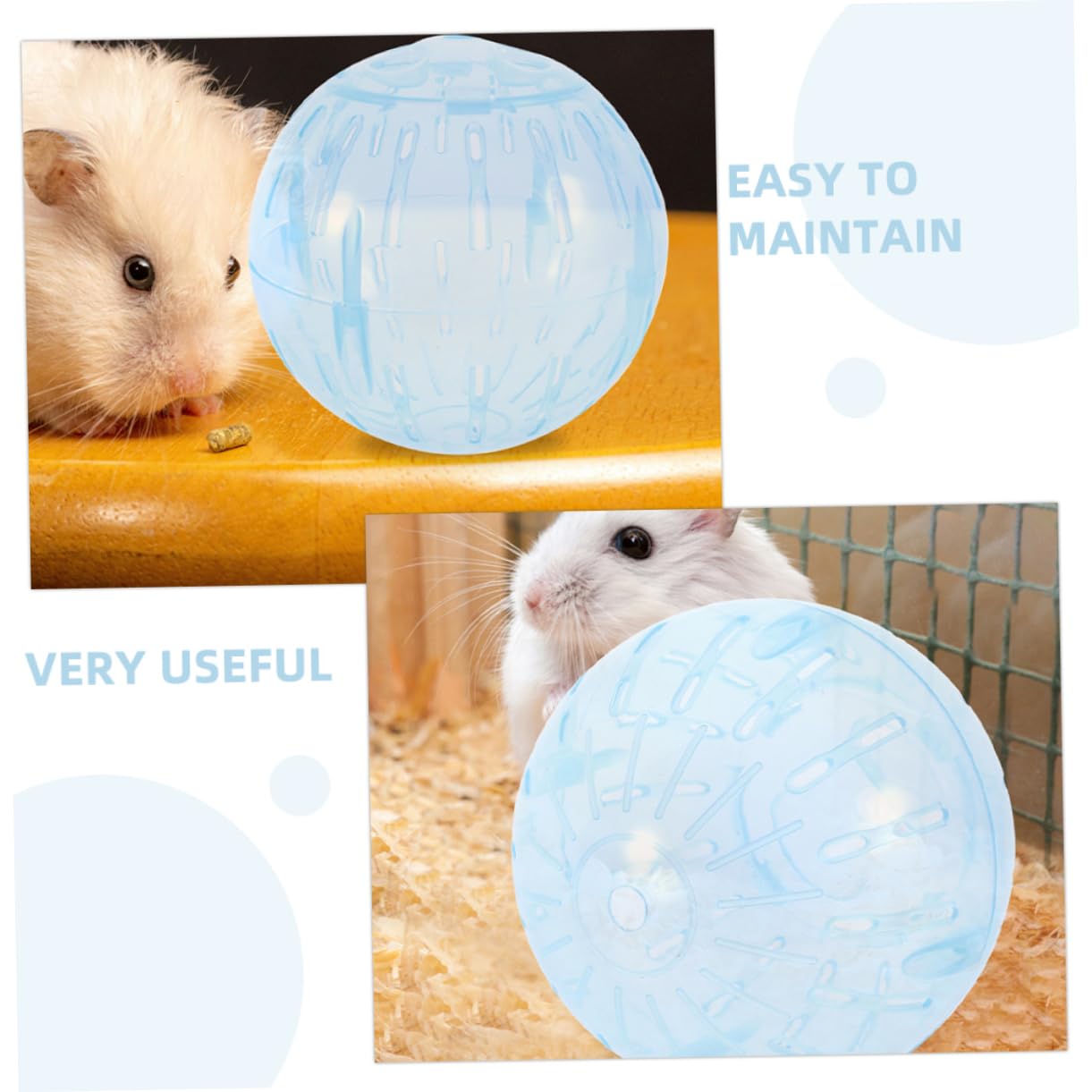 Levemolo 4pcs Exercise Ball for Hamster Gerbil Chinchilla Running Ball Toy Detachable Design Easy to Stylish Appearance Pet Health Promoter