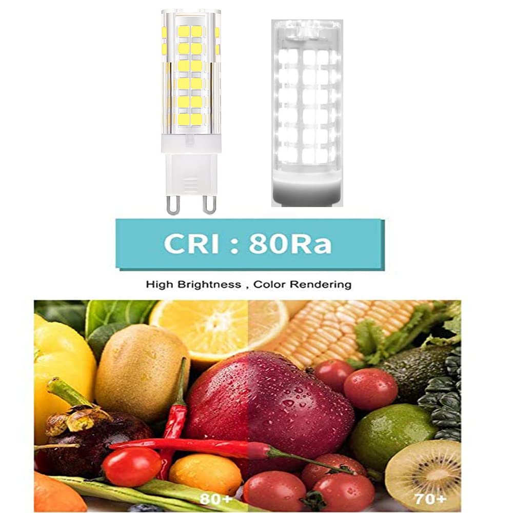 Ruihua Bombilla LED G9 9 W(Equivalente a Lámpara Halógena de 85W)6000K Blanco Frío No Regulable Bombilla G9 con Ángulo de Haz de 360 ​​° 850LM 15 Paquetes