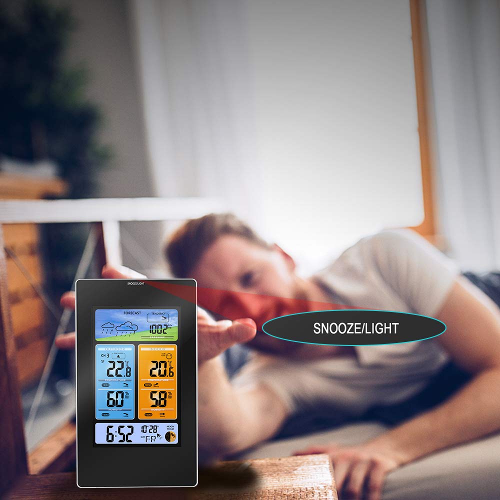 Person reaching for Snooze/Light button on Protmex PT3374