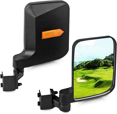 Espejos laterales para carrito de golf compatibles con Club Car EZ-GO Yamaha y otros, sin necesidad de perforación, montaje universal para tubo de