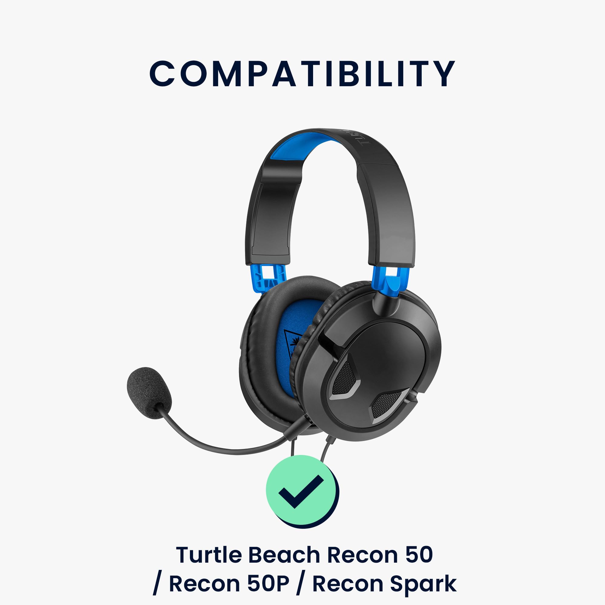 kwmobile 2x Headphone EarpPads for Turtle Beach Recon 50 / Recon 50P / Recon Spark Replacement Ear Pads - Headphone Ear Covers - Black - Image 2