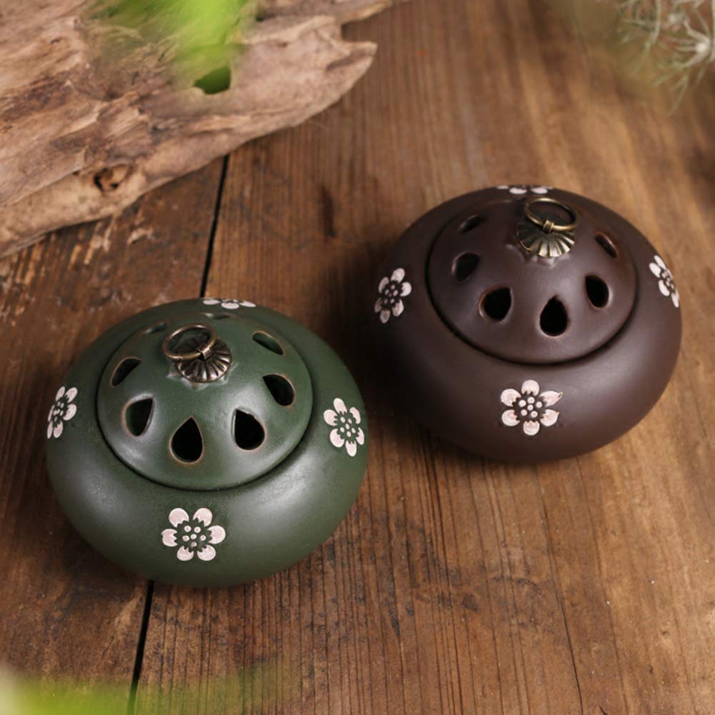 Bruciatore di incenso in Ceramica- Stufa Antica per aromaterapia Cerimonia del tè Utensili di incenso Ornamenti Zen, Diffusore di aromi Adatto a Soggiorno Spazio di Meditazione Eccetera