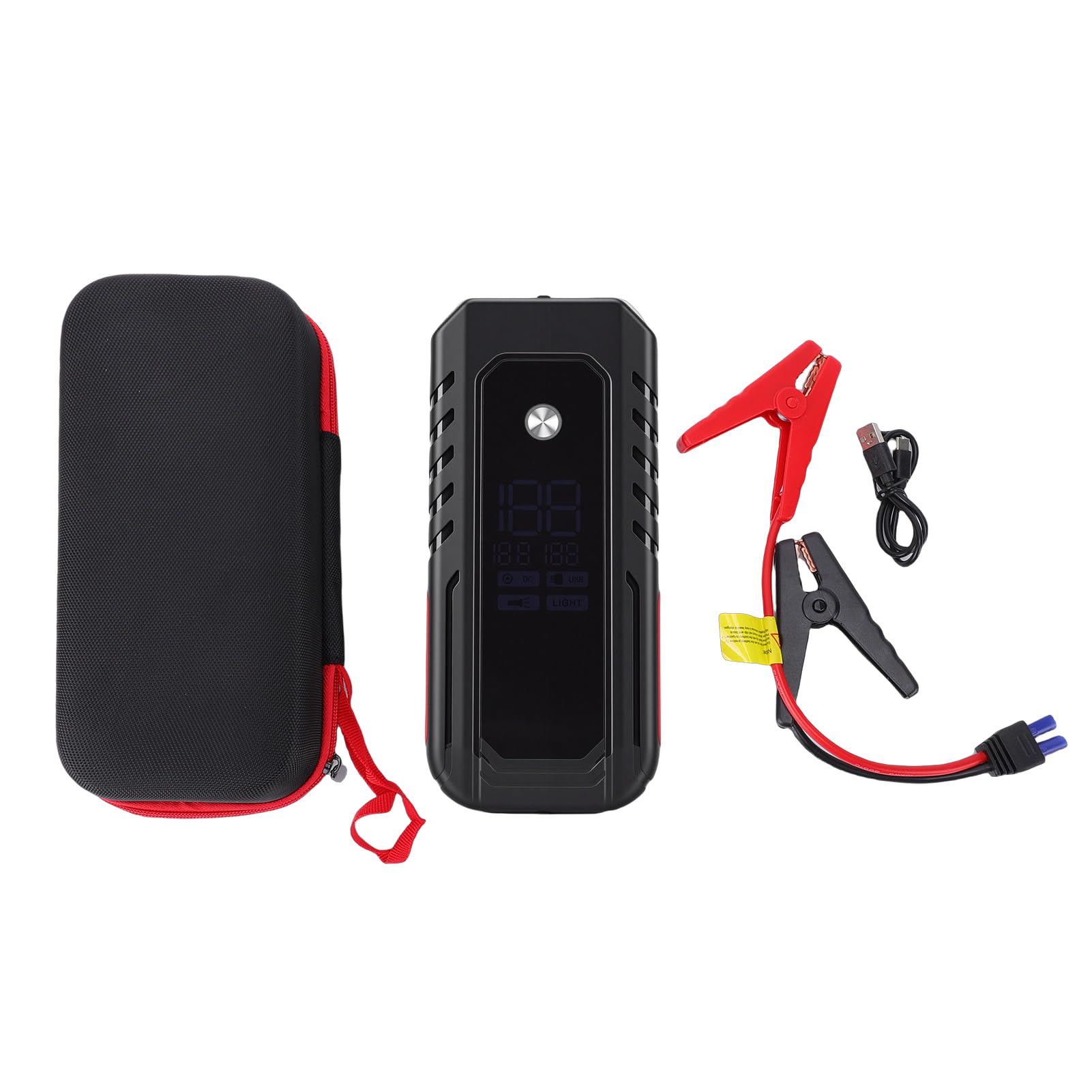 Sxhlseller Avviatore di Emergenza per Auto da 3000 A di Picco |Kit di Emergenza 4 in 1 con Power Bank da 30000mAh, Display LED e 10 Protezioni di Sicurezza per Veicoli A Gas
