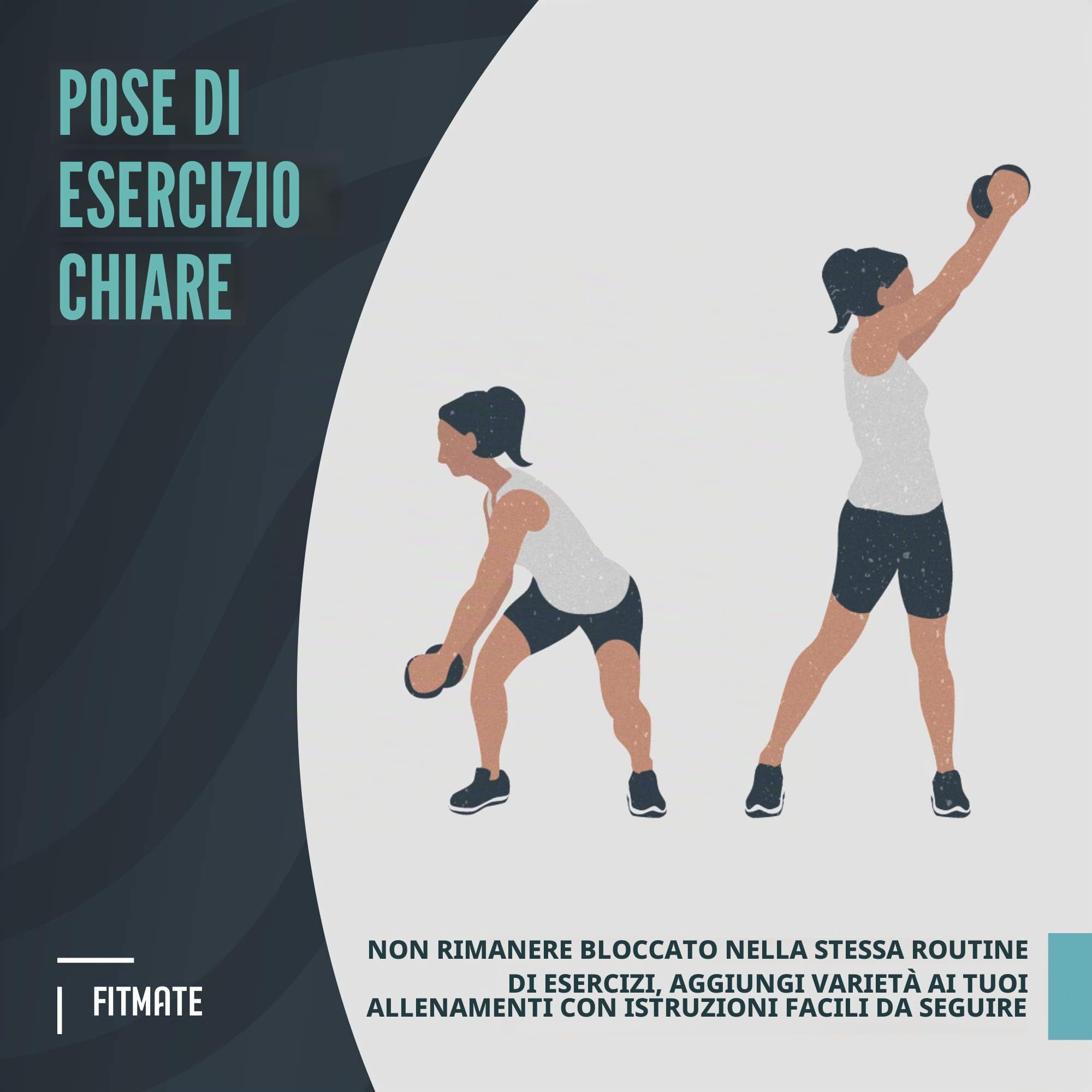 FitMate Poster per esercizi con manubri e pesi gratuiti 42 x 63 cm decorazione palestra casa