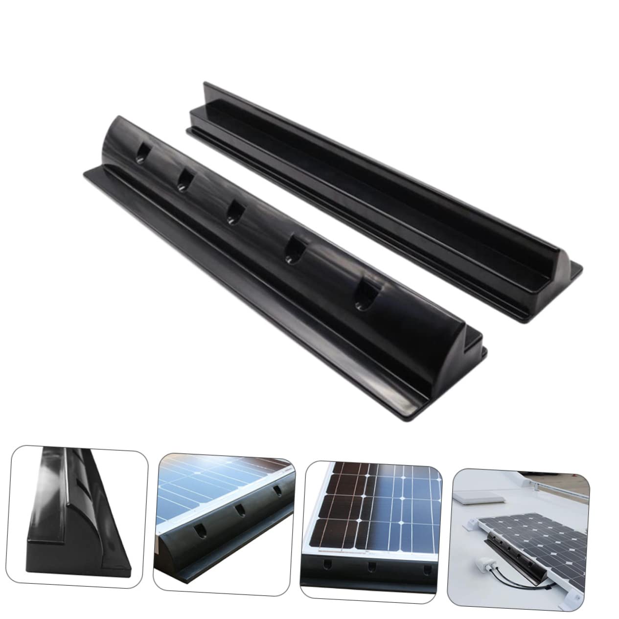 Gatuida Solare Caldo Supporto a Pezzi e Abs 2 Nero Pannello Umidità Resistente Freddo Installazione Flessibile Barca e Tetto