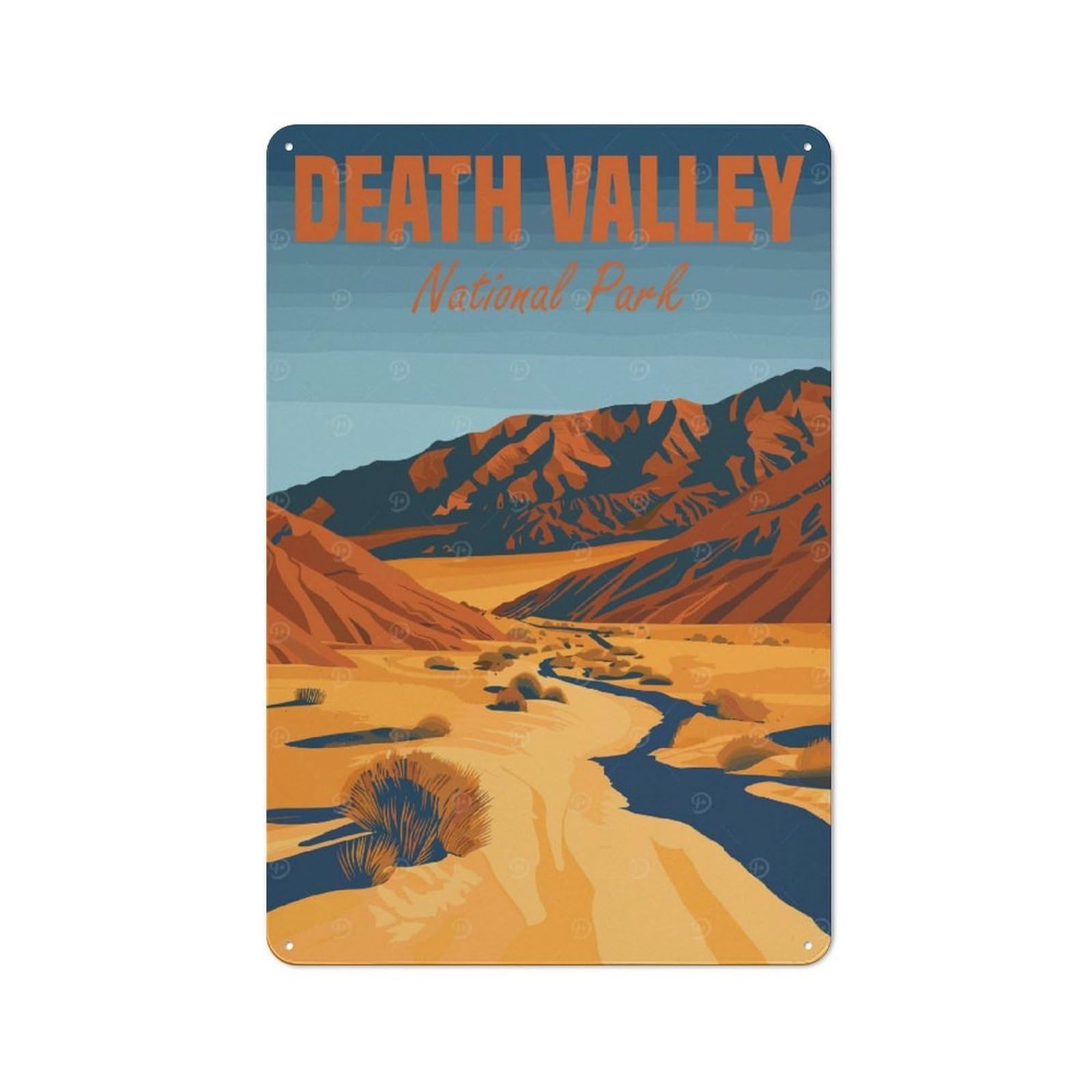 Junmoney Death Valley National Park Tin Sign 30X20cm With For Workshop Wall, Rustic Decor, Autumn Room Decor For Fans Of Metal Wall Signs