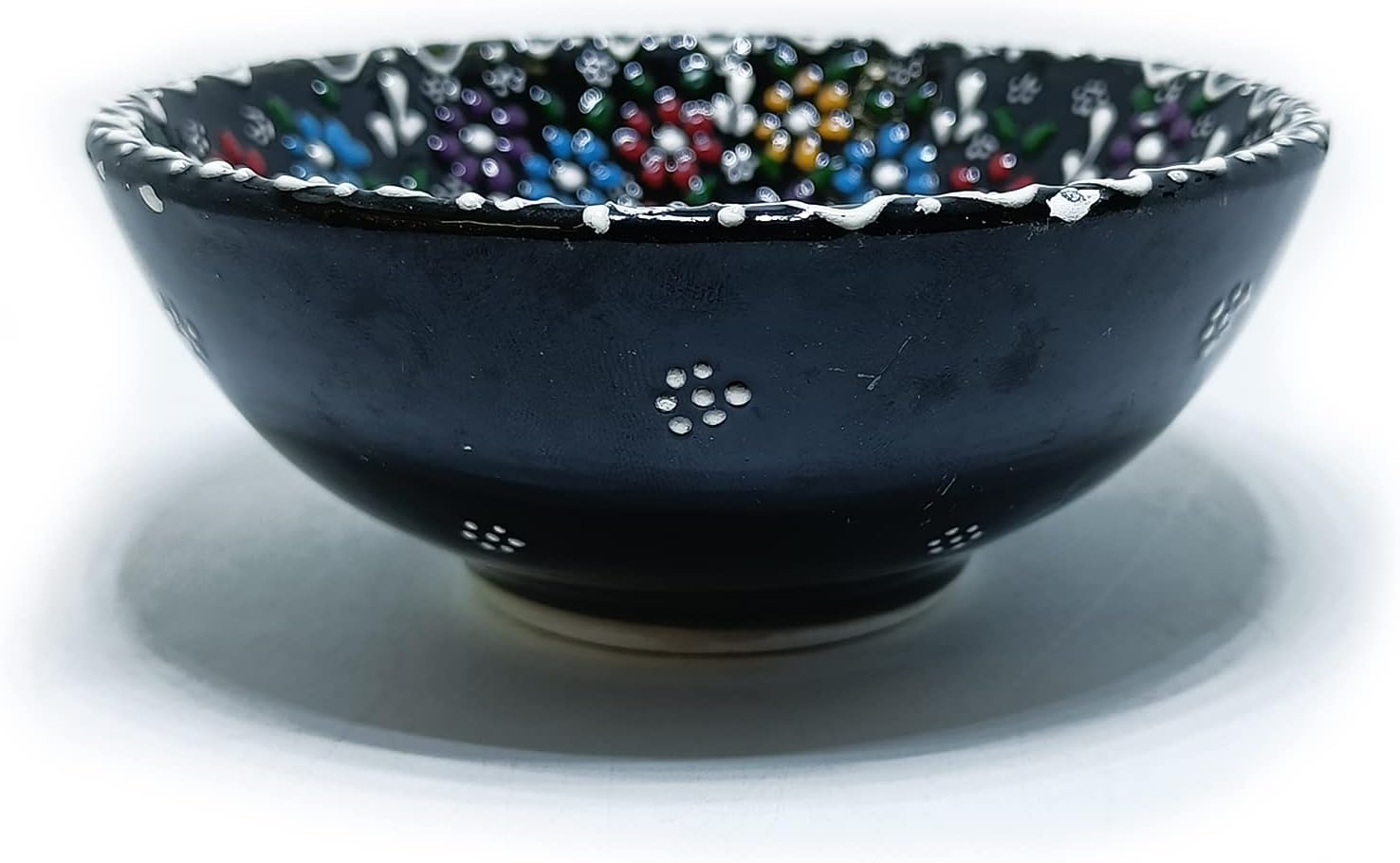 TurkCeramics by OMKAR INTERNATIONAL Floral Ceramic Bowl – 150ml Turkish Handmade Bowl for Snacks, Sweets, Gifting & Decor – Elegant Multicolor Dinnerware Piece