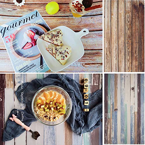 Selens 22x35Inch 2-in-1 Seamless Retro Wooden Background Paper for Photographers, Foodies, Gourmet Bloggers