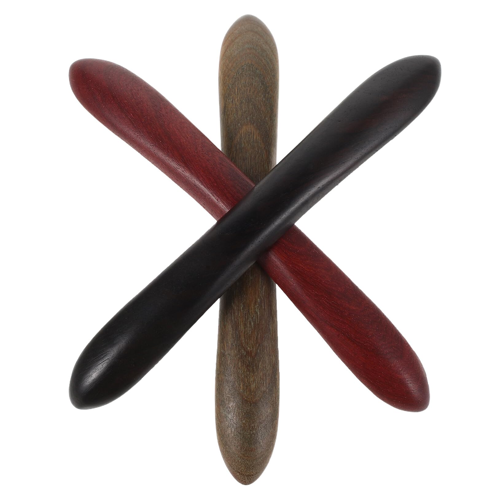 Palillos Pelo Estilo Chino 3 Piezas de Madera Negra (ébanos Negro, Verde y Rojo) Horquillas Retro Tradicionales para Moños y Trenzas, Accesorios Vintage para Mujer, Horquilla