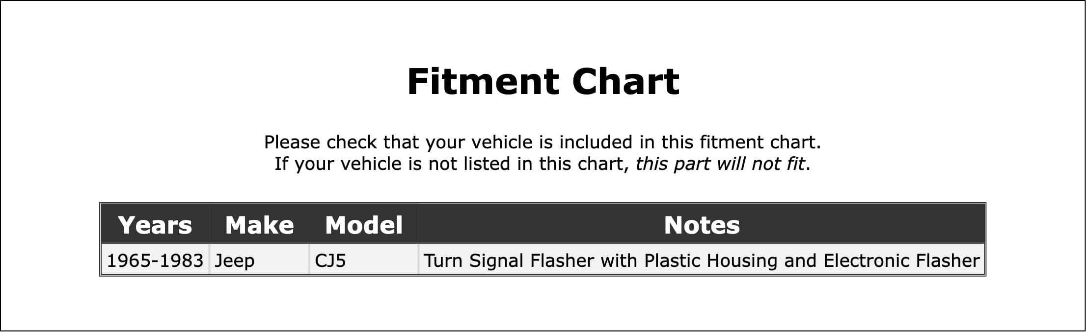 Turn Signal Flasher Compatible With Jeep CJ5 1983 1982 1981 1980 1979 1978 1977 1976 1975 1974 1973 1972 1971 1970 1969 1968 1967 1966 1965 P-2133815