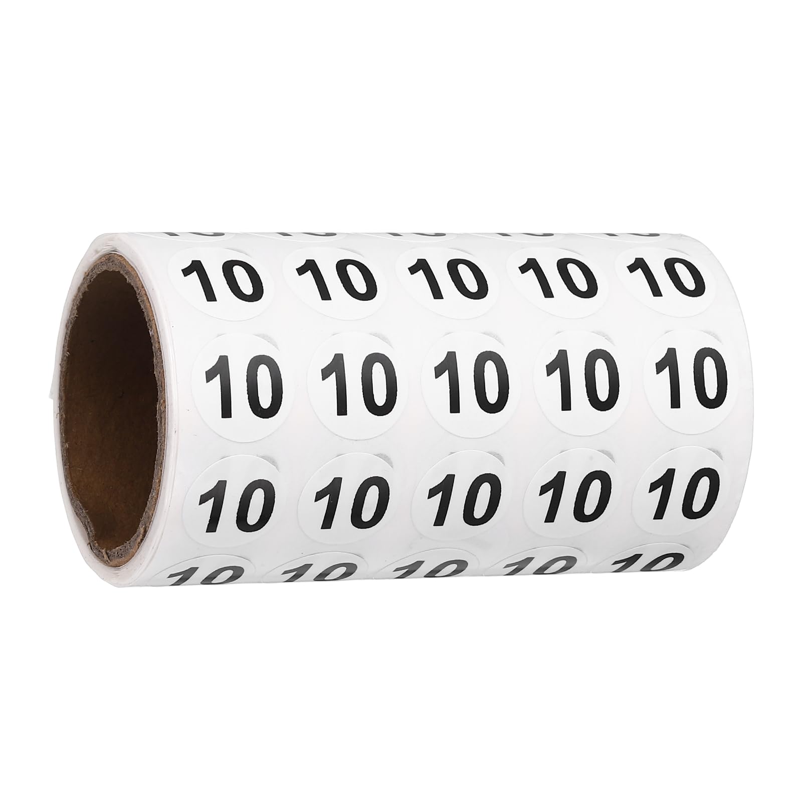 PATIKIL 1000pcs 0.6" Number Stickers, Number 10 Sticker Numbers Labels Round Small Vinyl Self Adhesive Label Circle Decals 1 Roll Dots for Photo Album Poster Organize Inventory, Black