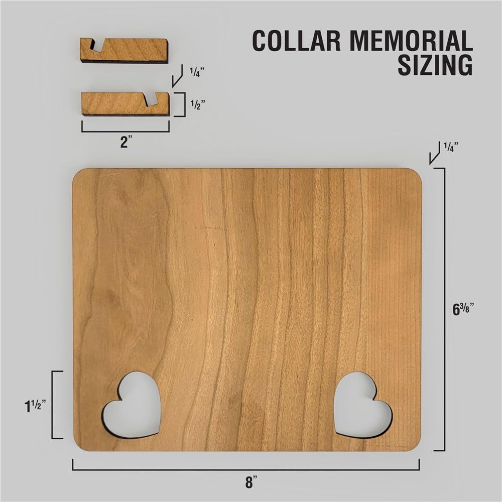 GiftsForYouNow Dog Collar Memorial, Personalized Pet Memorial Keepsake, Custom Pet Memorial, Engraved Cherry Wood, Love You and Miss You