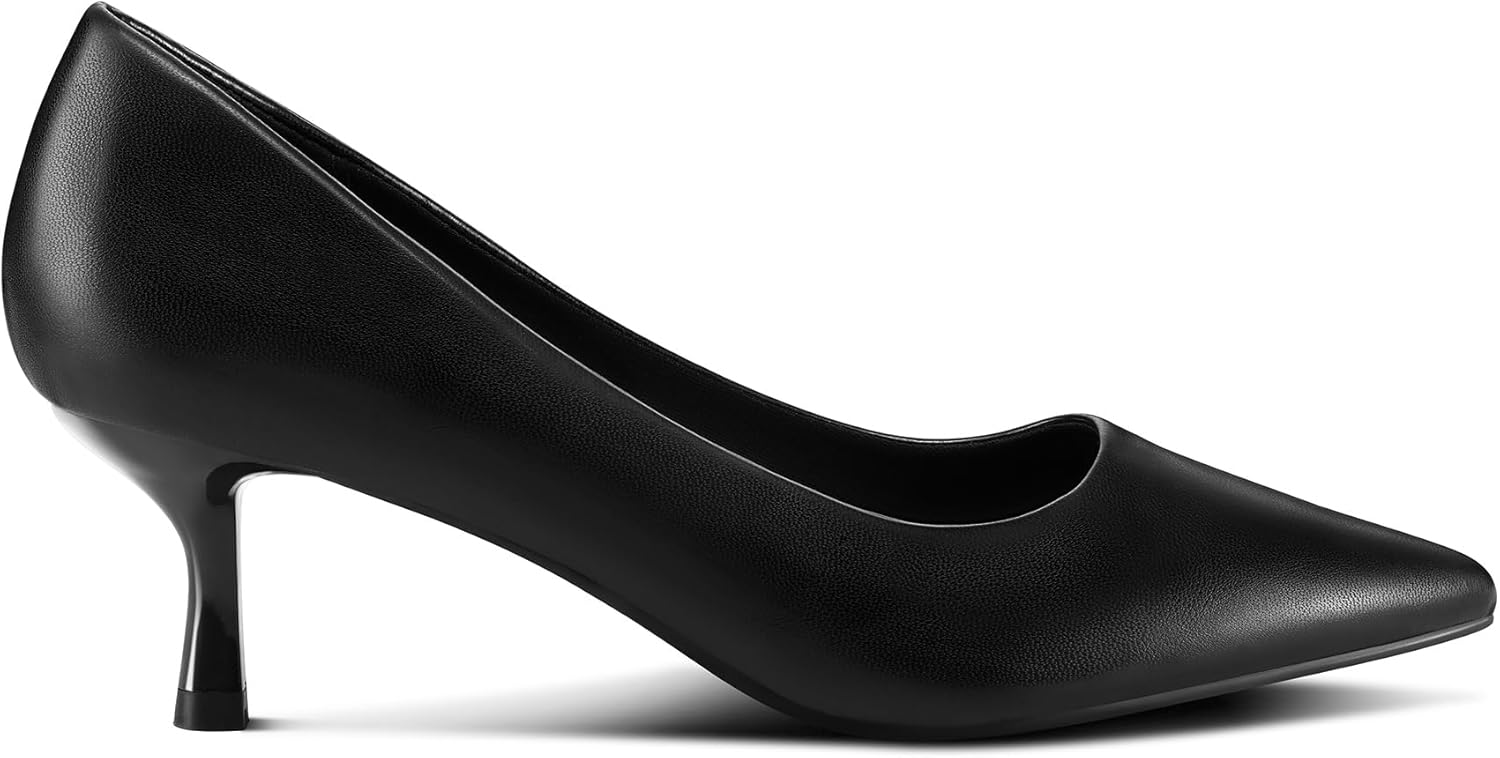 mysoft Kitten Heels for Women Low Heel Pumps 2 Inch Closed Toe Wedding Dress Shoes - Image 4