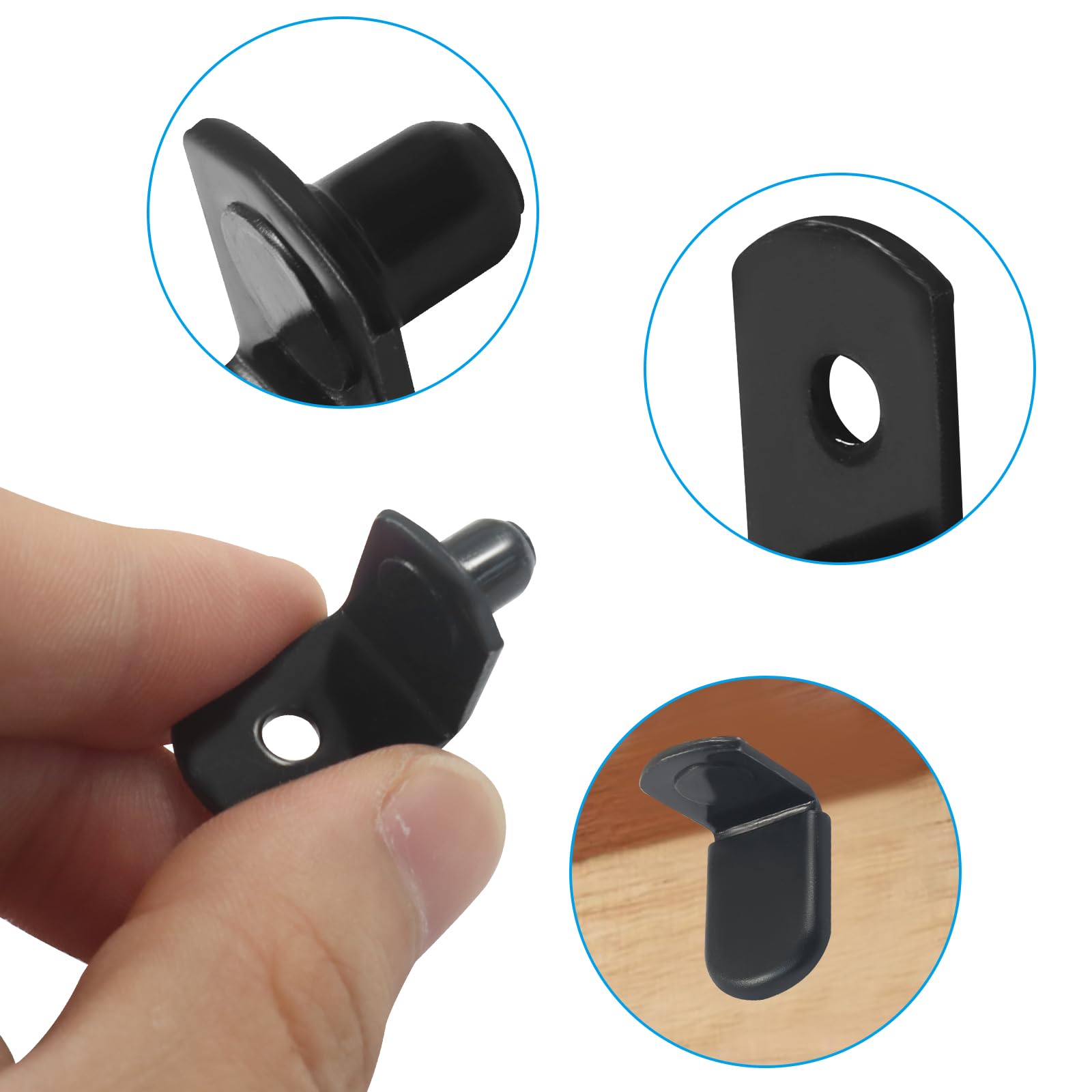 30 PCS Shelf Pins L-Shaped, 1/4 Inch, Black — Amazon image 4
