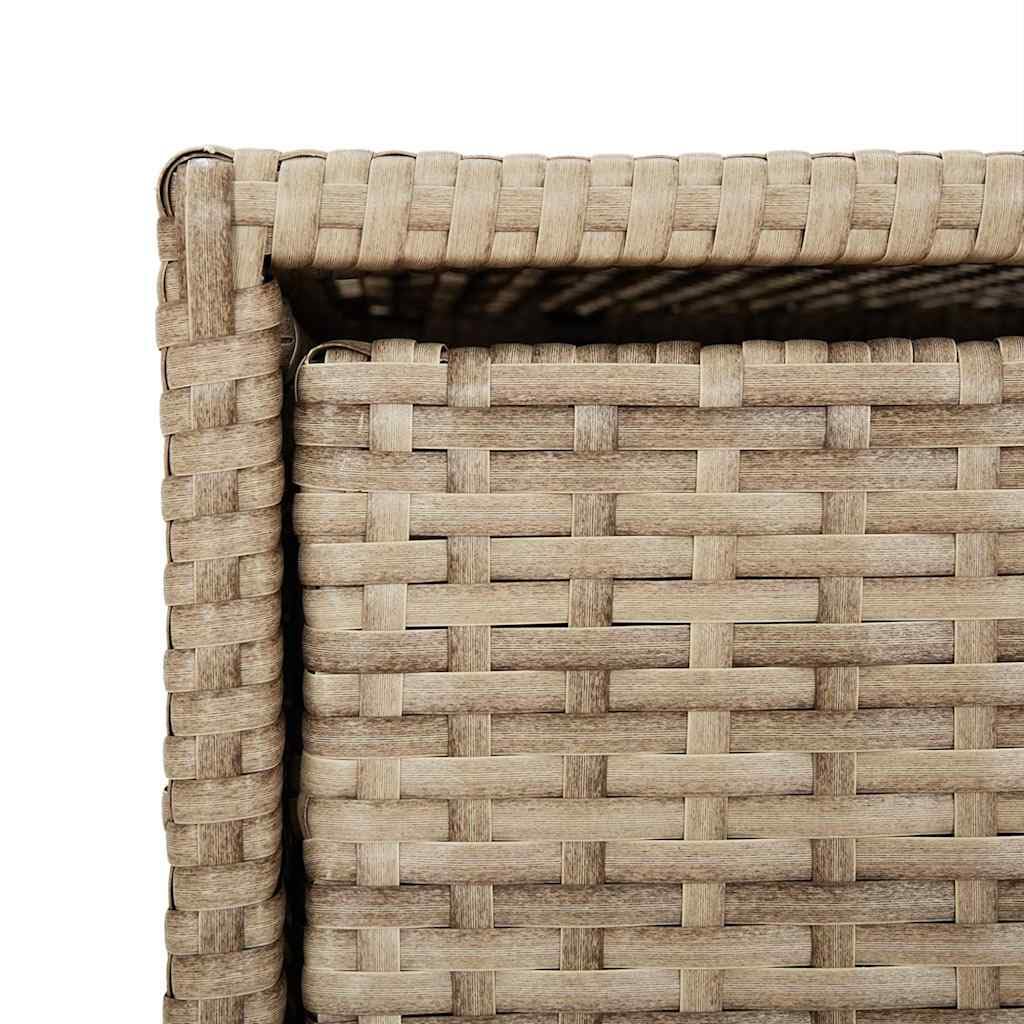 vidaXL Armoire de Rangement de Jardin, Résine Tressée Beige avec Tiroirs