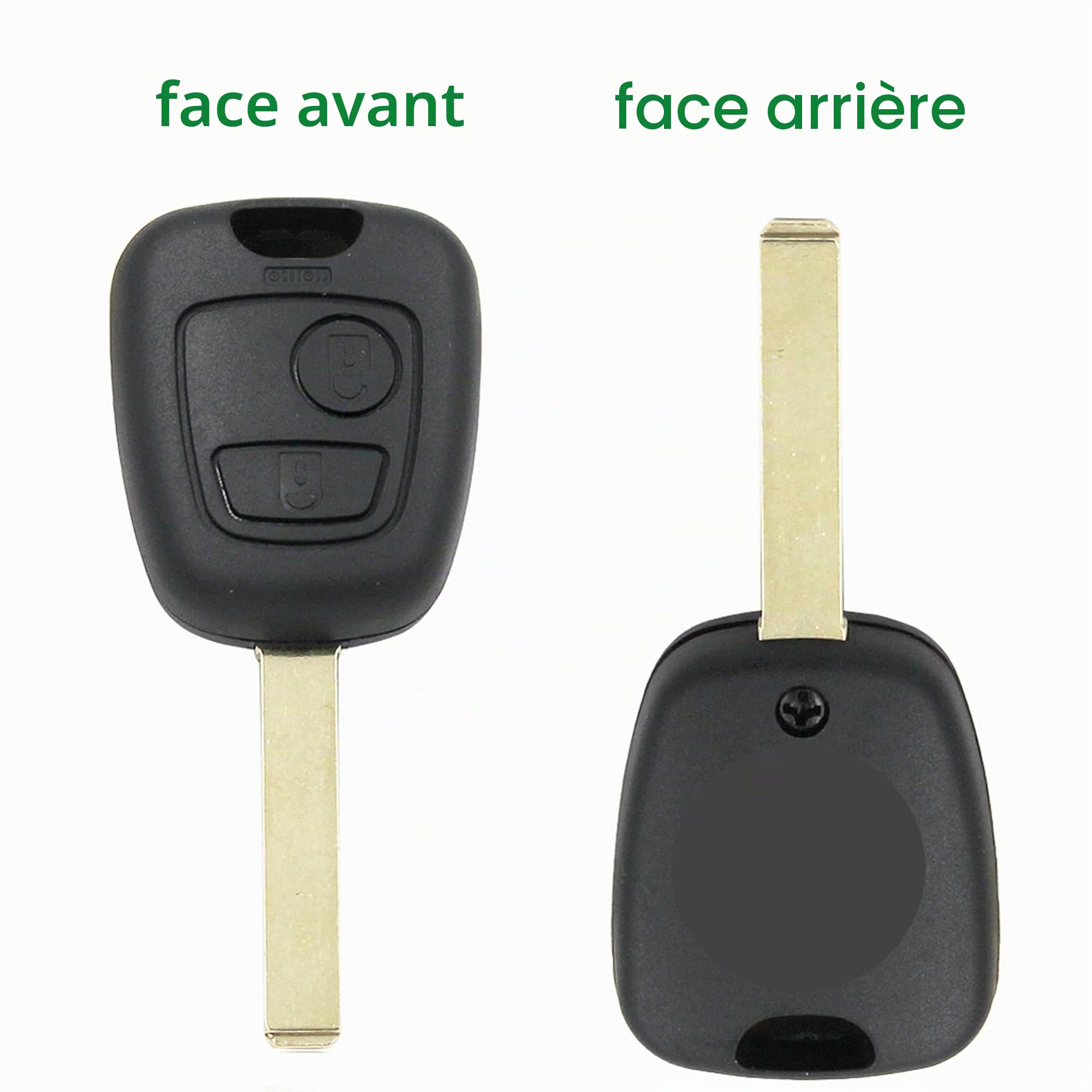 Heart Horse 433MHz Clé de Voiture télécommande, 2 Boutons Coque de clé télécommande pour Citr0en C1 C2 C3 Xsara telecommande Coque de clé Peuge0t 307 (ID46 PCF7961 Chip VA2 Blade)