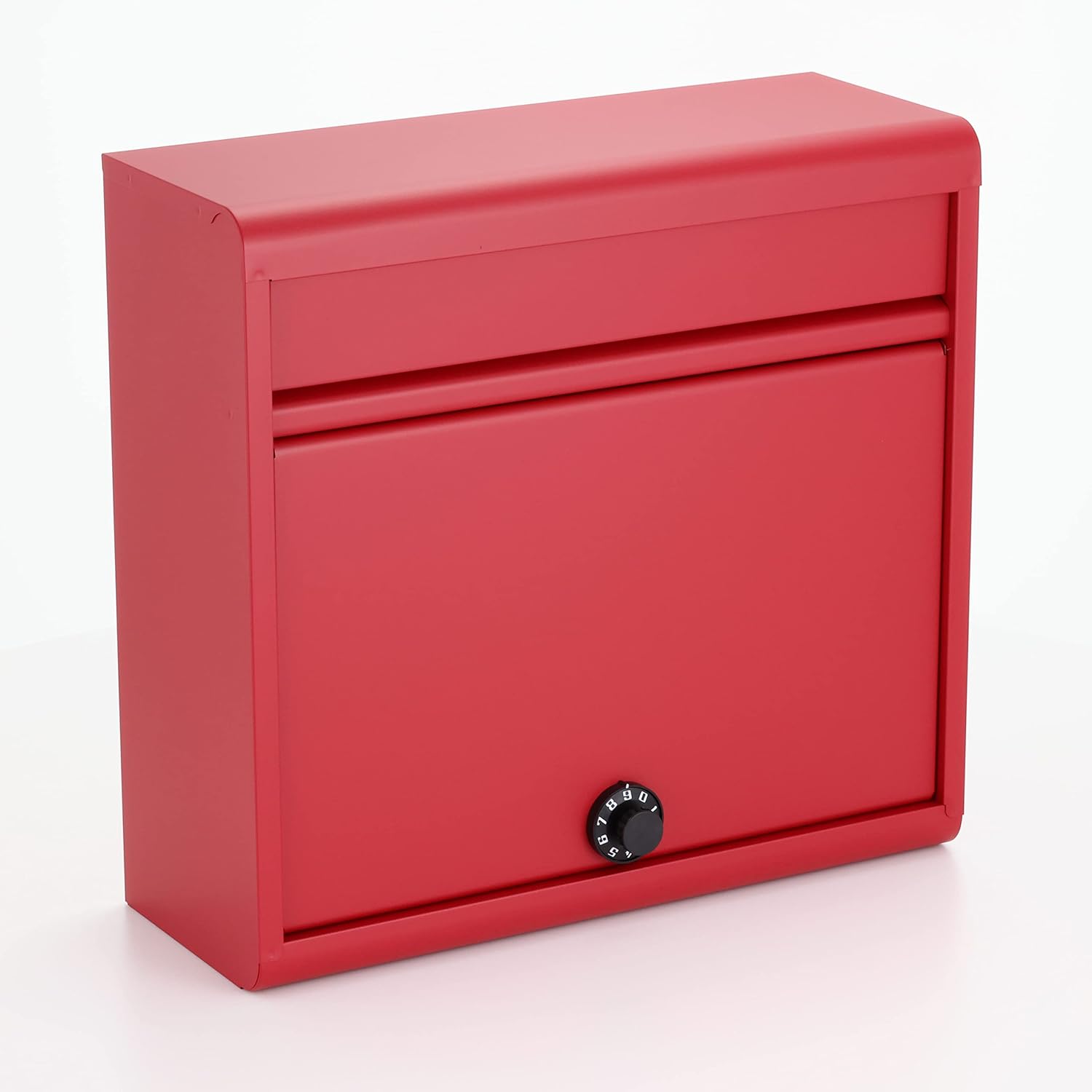 Green Life FH-614D (RE) Mailbox, Thin Steel Post, Combination Lock, Fits A4 Envelopes, Depth 5.5 x Height 13.8 x Width 14.6 inches (14.0 x 35.0 x 37.0 cm), Red