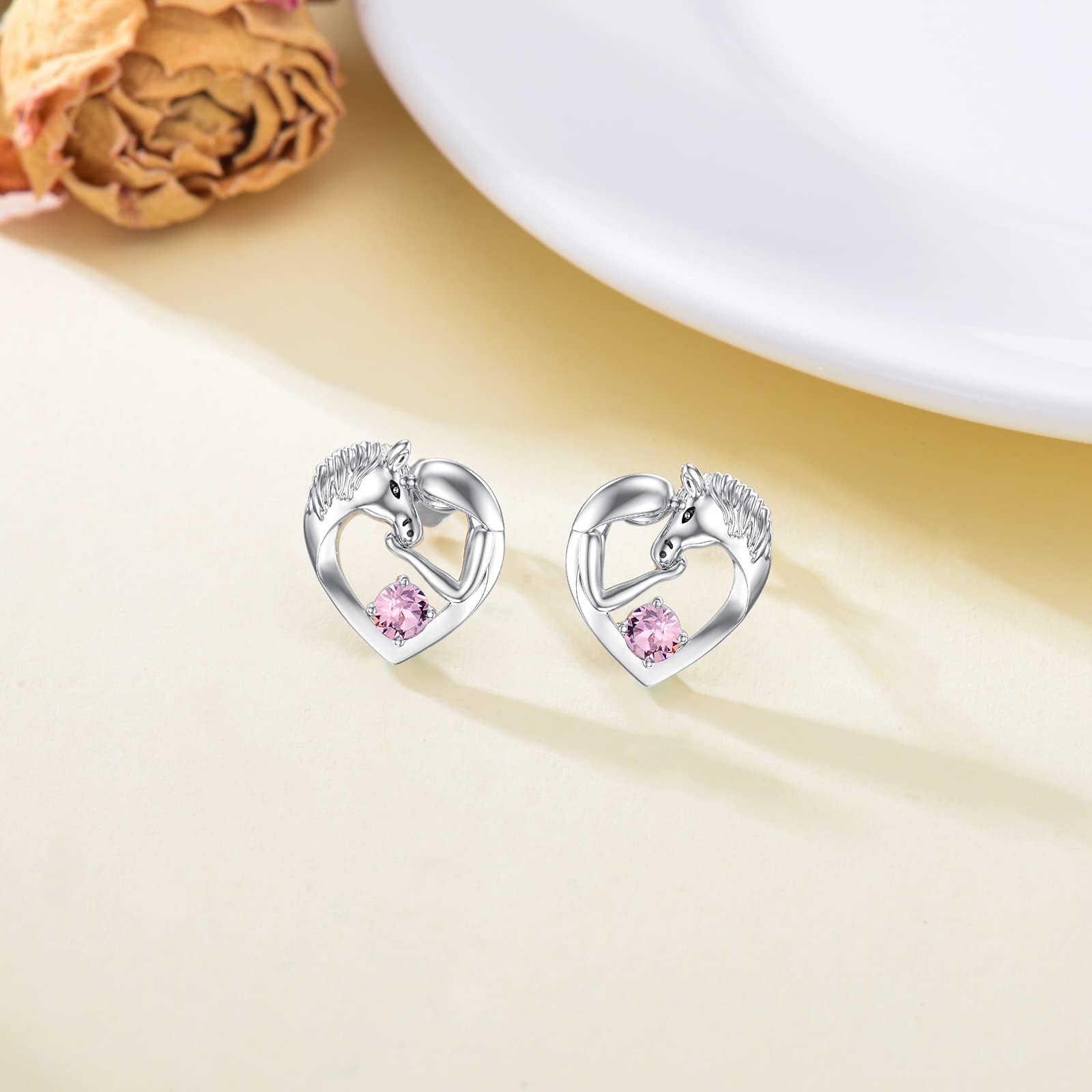 Pferde Ohrringe Sterling Silber 925 Mädchen Kinder Ohrstecker, Pferde Schmuck Geburtstagsgeschenke für Mädchen Frauen Tochter Enkelin