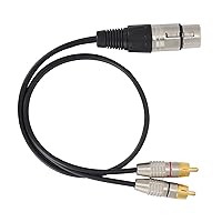 Vista 9 de 1 cable de audio XLR hembra a 2 machos, adaptador de cable de conexión de interconexión, cable de conexión divisor en Y para equipos de audio