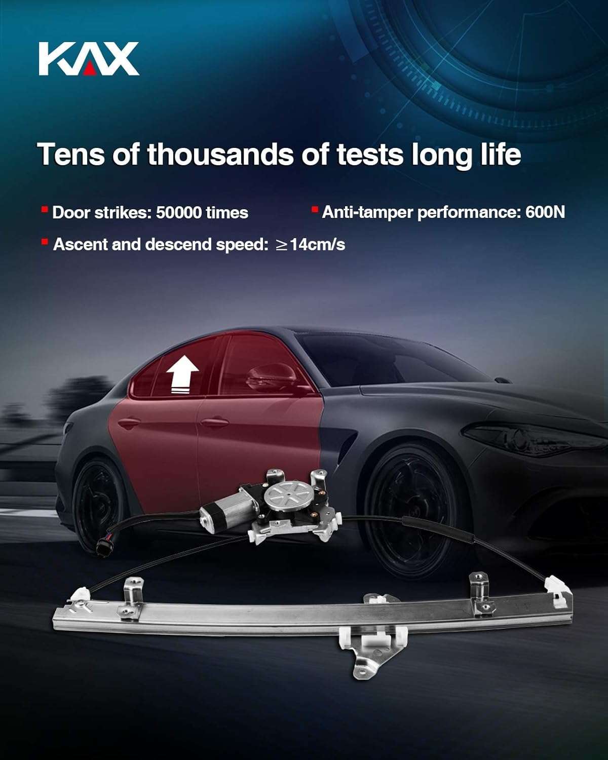 KAX 741-348 Power Window Regulator with Motor Front Left Driver Side Compatible with Frontier 2005-2015 / Xterra 2005-2015 / Pathfinder 2005-2010 / Equator 2009 2010