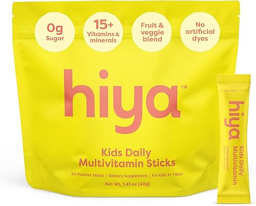 Hiya Multivitamínico para niños, más de 15 vitaminas y minerales esenciales con frutas y verduras para mayores de 2 años, apoya el crecimiento, el